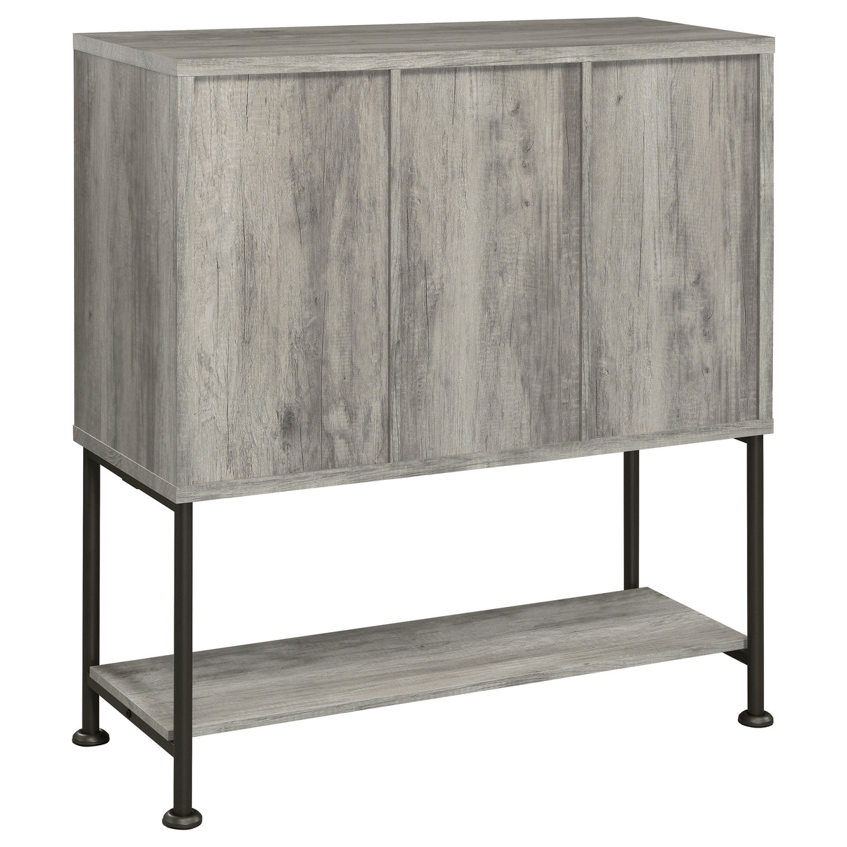 Bar Cabinet - Claremont Sliding Door Bar Cabinet with Lower Shelf Grey Driftwood