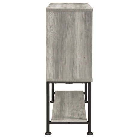 Bar Cabinet - Claremont Sliding Door Bar Cabinet with Lower Shelf Grey Driftwood