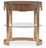 Eleana Oval Nightstand Medium Wood / Gold - Dark Brown / Gold by Hooker Furniture - View 4