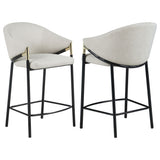 Counter Stool - Chadwick Sloped Arm Counter Height Stools Beige and Glossy Black (Set of 2)