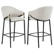 Bar Stool - Chadwick Sloped Arm Bar Stools Beige and Glossy Black (Set of 2)