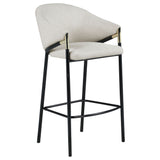 Bar Stool - Chadwick Sloped Arm Bar Stools Beige and Glossy Black (Set of 2)