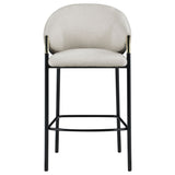 Bar Stool - Chadwick Sloped Arm Bar Stools Beige and Glossy Black (Set of 2)