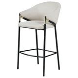 Bar Stool - Chadwick Sloped Arm Bar Stools Beige and Glossy Black (Set of 2)