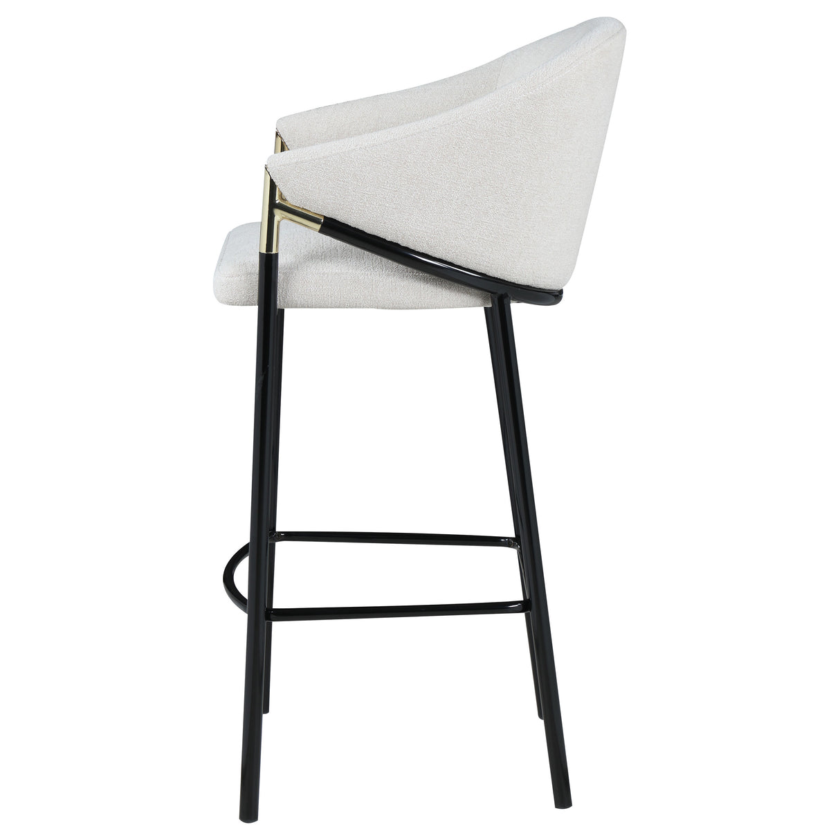 Bar Stool - Chadwick Sloped Arm Bar Stools Beige and Glossy Black (Set of 2)