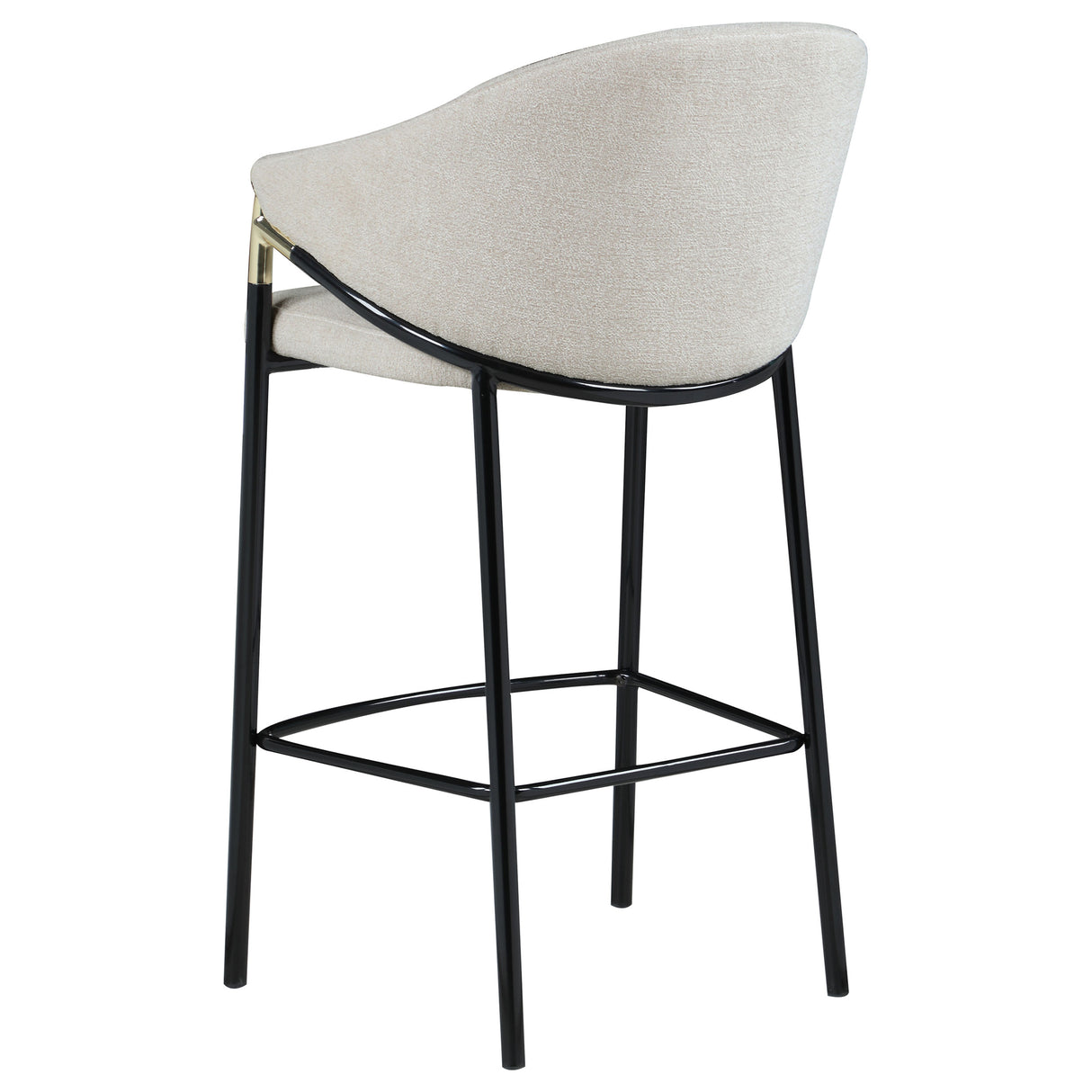 Bar Stool - Chadwick Sloped Arm Bar Stools Beige and Glossy Black (Set of 2)