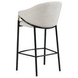 Bar Stool - Chadwick Sloped Arm Bar Stools Beige and Glossy Black (Set of 2)