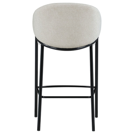 Bar Stool - Chadwick Sloped Arm Bar Stools Beige and Glossy Black (Set of 2)