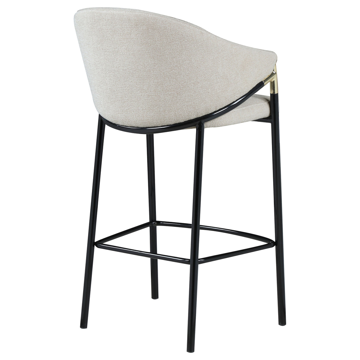 Bar Stool - Chadwick Sloped Arm Bar Stools Beige and Glossy Black (Set of 2)