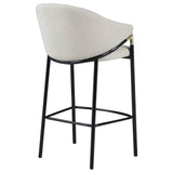 Bar Stool - Chadwick Sloped Arm Bar Stools Beige and Glossy Black (Set of 2)