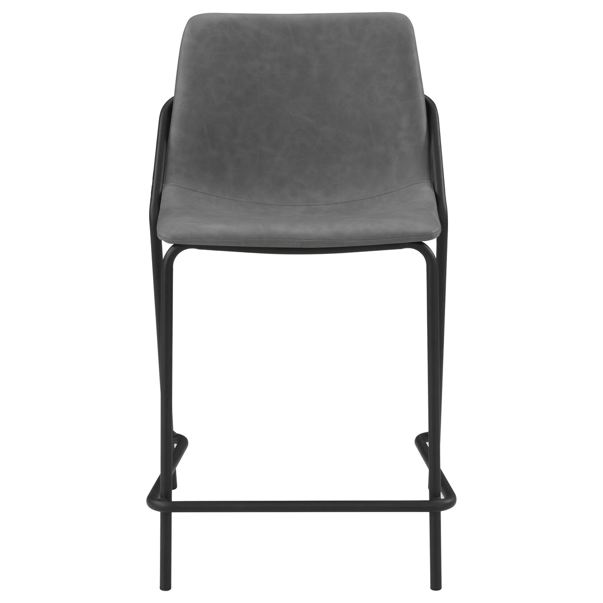 Counter Stool - Earnest Solid Back Upholstered Counter Height Stools Grey and Black (Set of 2)