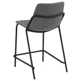 Counter Stool - Earnest Solid Back Upholstered Counter Height Stools Grey and Black (Set of 2)