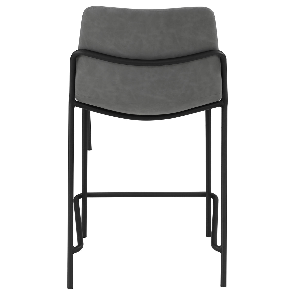 Counter Stool - Earnest Solid Back Upholstered Counter Height Stools Grey and Black (Set of 2)