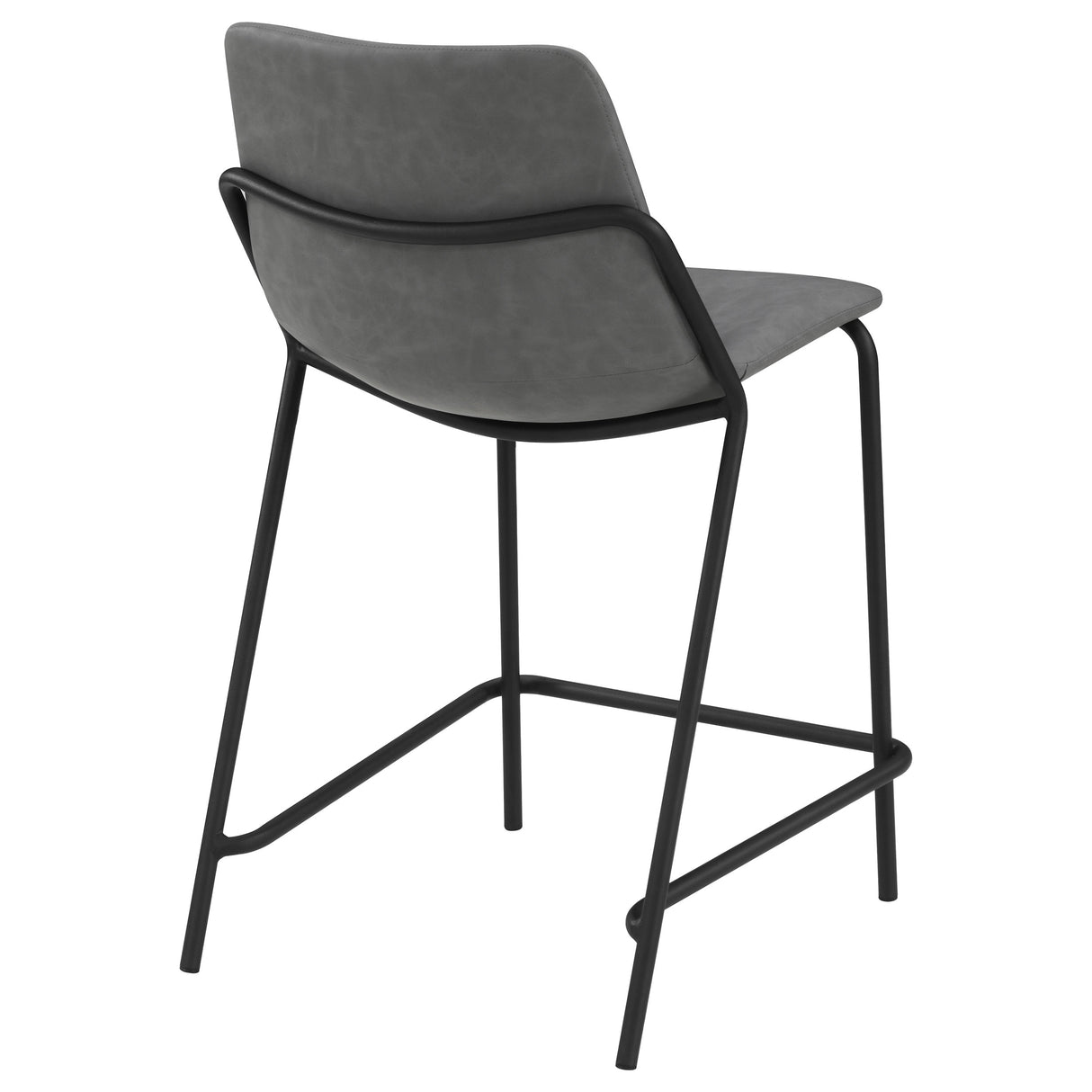 Counter Stool - Earnest Solid Back Upholstered Counter Height Stools Grey and Black (Set of 2)