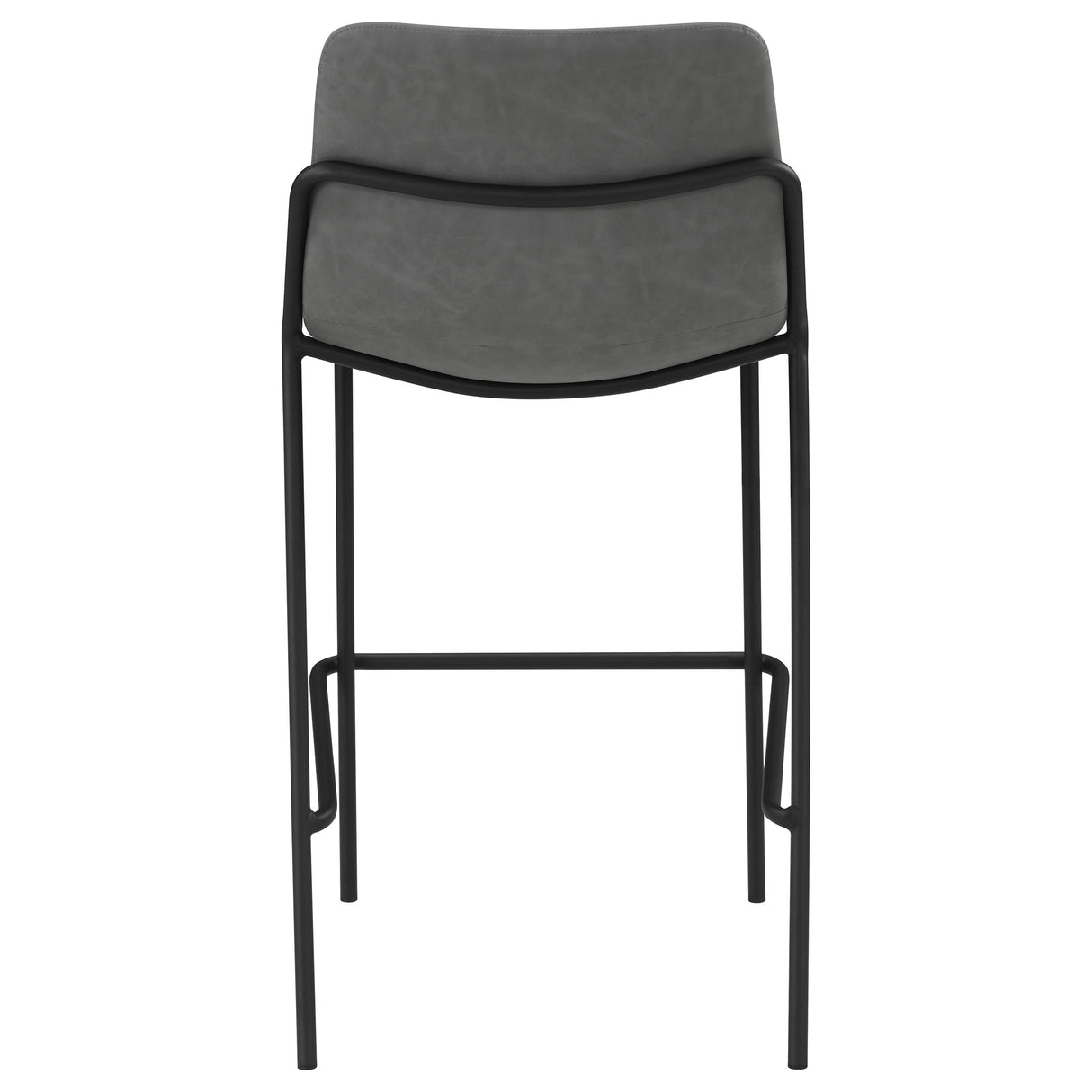 Bar Stool - Earnest Solid Back Upholstered Bar Stools Grey and Black (Set of 2)