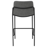 Bar Stool - Earnest Solid Back Upholstered Bar Stools Grey and Black (Set of 2)