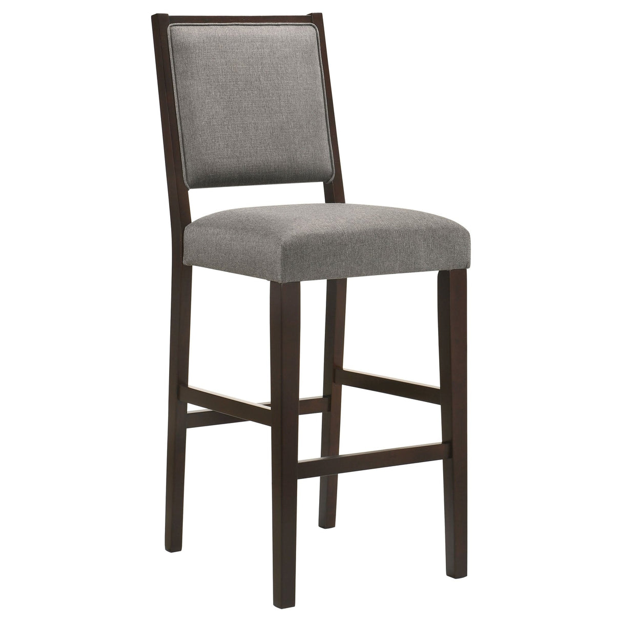 Bedford Upholstered Open Back Bar Stools with Footrest (Set of 2) Grey and Espresso | Coaster - 183472 - Home Elegance USA - 3