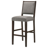 Bedford Upholstered Open Back Bar Stools with Footrest (Set of 2) Grey and Espresso | Coaster | Home Elegance USA