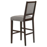 Bedford Upholstered Open Back Bar Stools with Footrest (Set of 2) Grey and Espresso | Coaster | Home Elegance USA