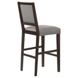 Bedford Upholstered Open Back Bar Stools with Footrest (Set of 2) Grey and Espresso | Coaster | Home Elegance USA