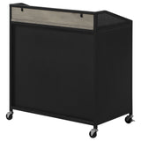 Bar Cabinet - Arlette Wine Cabinet with Wire Mesh Doors Grey Wash and Sandy Black