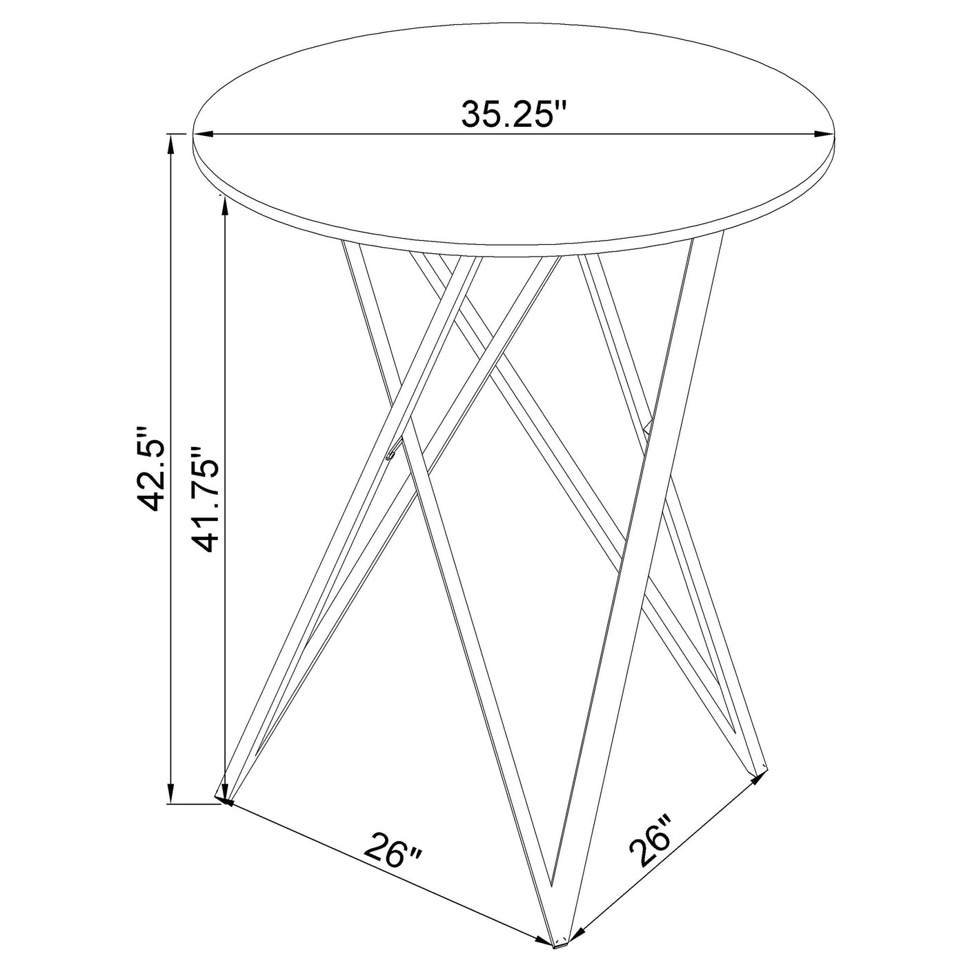 Bar Table - Bexter Faux Marble Round Top Bar Table White and Chrome