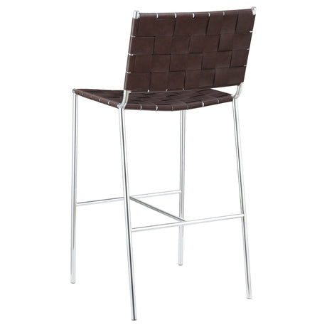 Adelaide Upholstered Bar Stool with Open Back Brown and Chrome | Coaster - 183584 - Home Elegance USA - 6