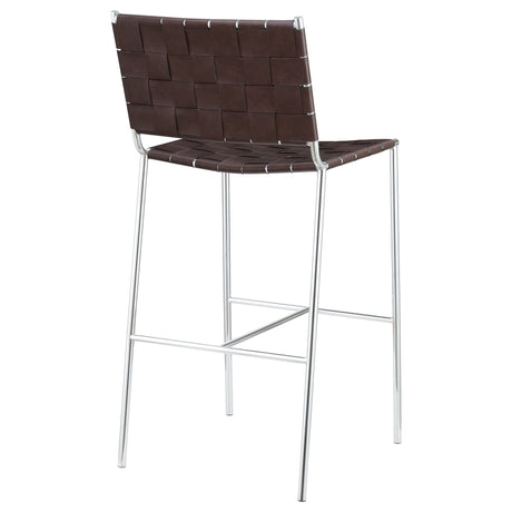 Adelaide Upholstered Bar Stool with Open Back Brown and Chrome | Coaster - 183584 - Home Elegance USA - 7