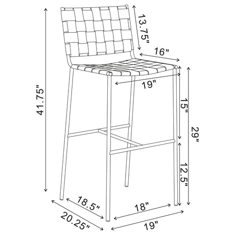 Adelaide Upholstered Bar Stool with Open Back Brown and Chrome | Coaster - 183584 - Home Elegance USA - 12