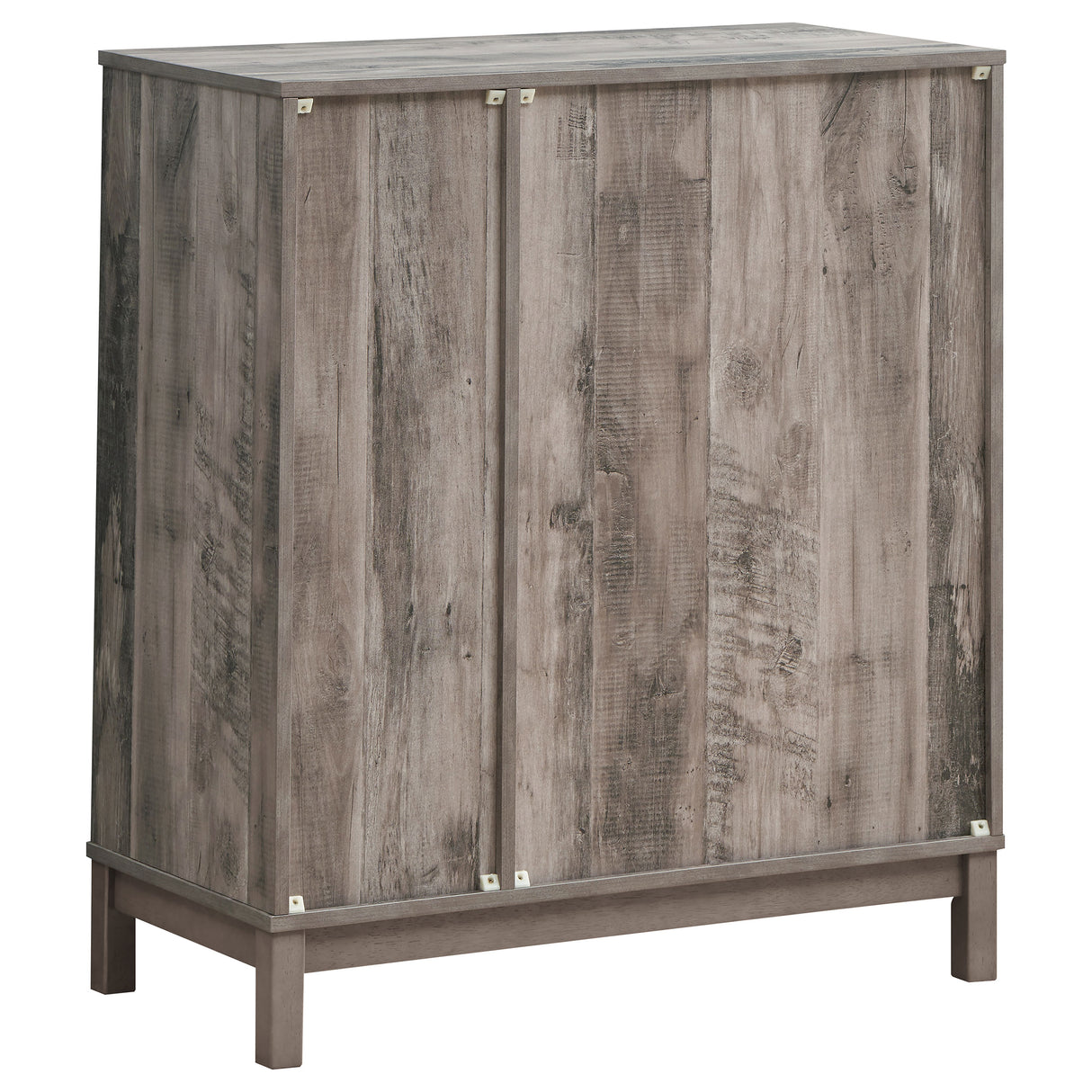 Bar Cabinet - Cheyenne 2-door Wine Cabinet with Stemware Rack Weathered Acacia