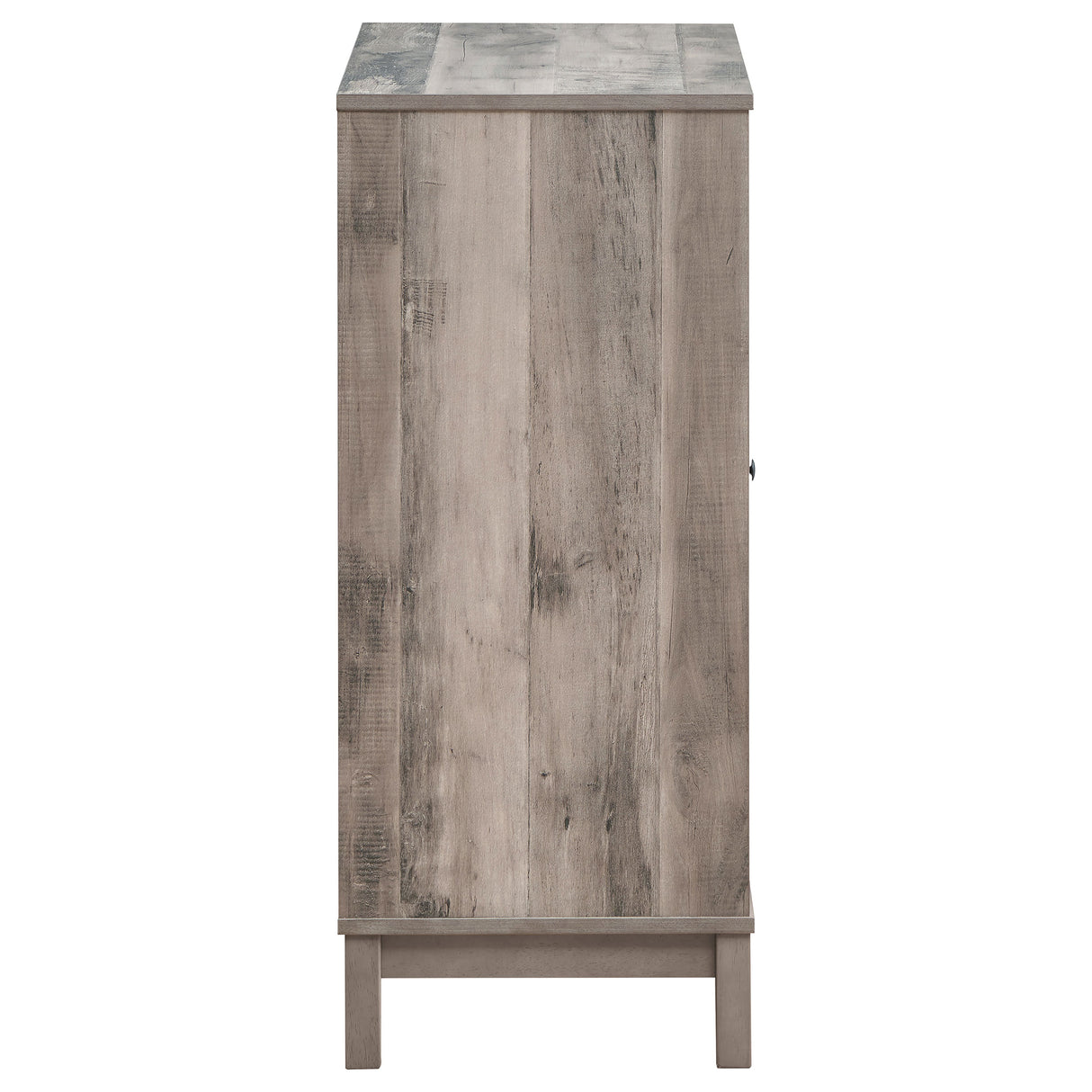 Bar Cabinet - Cheyenne 2-door Wine Cabinet with Stemware Rack Weathered Acacia