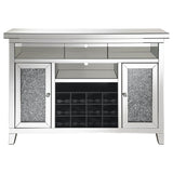 Bar Cabinet - Melinda 2-door Wine Cabinet with Lighting Mirror