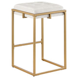 Counter Stool - Nadia Square Padded Seat Counter Height Stool (Set of 2) Beige and Gold