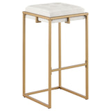 Bar Stool - Nadia Square Padded Seat Bar Stool (Set of 2) Beige and Gold