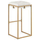 Bar Stool - Nadia Square Padded Seat Bar Stool (Set of 2) Beige and Gold