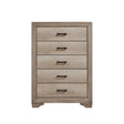 1pc Natural Finish Bedroom Chest of 5 Drawers w Black Hardware Bedroom Furniture Contemporary Design