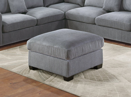L-Sectional Sofa Corduroy Fog Color LAF And RAF Loveseats Corner Wedge Ottoman 4pcs Sectional Set Couch Living Room Furniture - sold by Home Elegance USA