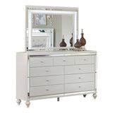 Alonza Bright White Dresser And Mirror Set 1845 - 5 - 6 | Homelegance - 1845 - 5 - 6 - Home Elegance USA - 1