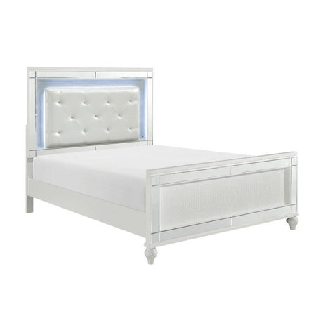 Alonza Bright White Eastern King Bed With Led Lighting 1845Kled - 1Ek | Homelegance - 1845KLED - 1EK - Home Elegance USA - 1