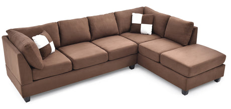 Malone G632B-SC Sectional (Without Ottoman) , CHOCOLATE - sold by Home Elegance USA