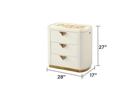 La Pierre Modern Style 5 Pc King Upholstered Bedroom Set Made with Wood and Gold Accents in Beige(CA INVENTORY) - sold by Home Elegance USA
