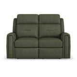 Felix Power Reclining Loveseat With Power Headrest, Lumbar, Heat & Massage - Forest Green | Flexsteel