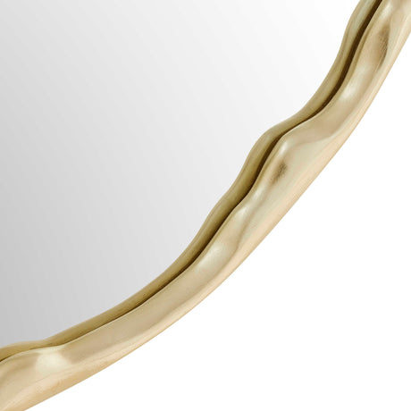 Crinkle Round Mirror Brass - Gold by Uttermost - View 6
