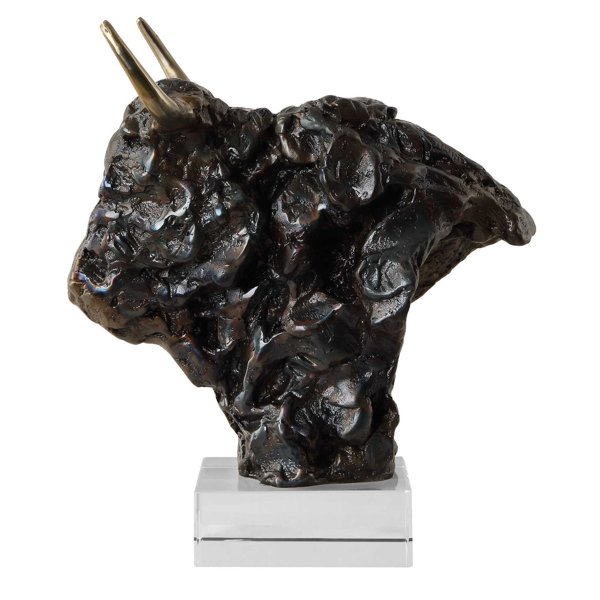 Bison Bust Bronze Sculpture by Uttermost - View 5