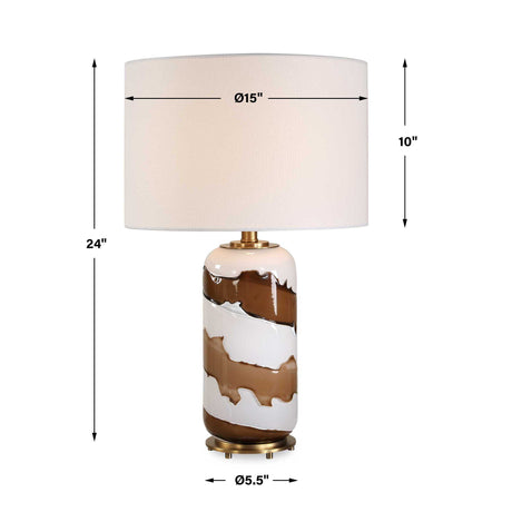 Ararat Swirl Table Lamp - Dark Brown / White by Uttermost - View 7