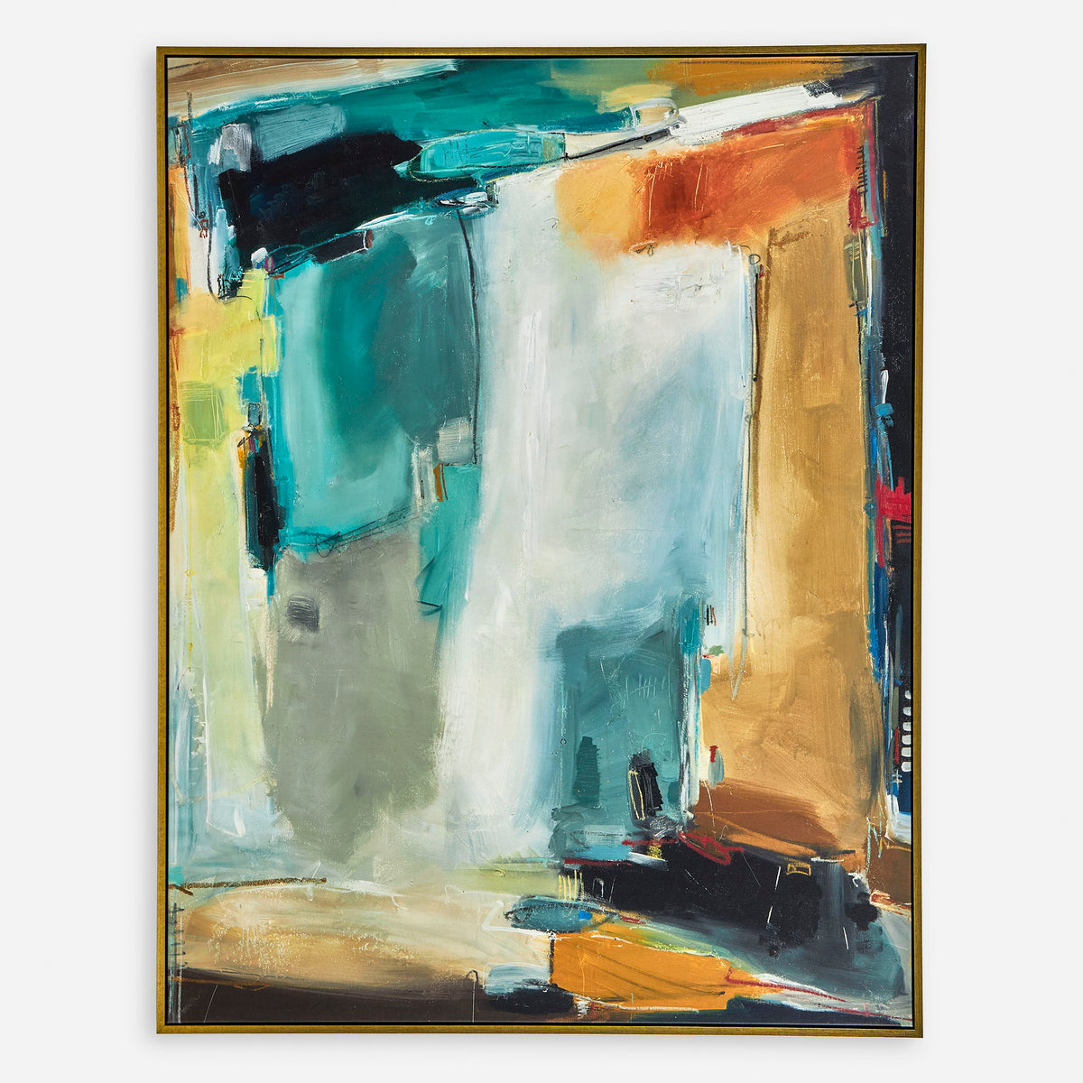 Painters High Revisited Framed Abstract Art - Gold by Uttermost - View 1