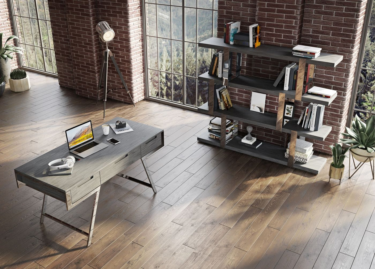 Dessart - Modern Elm Grey Office Desk - View Image 6