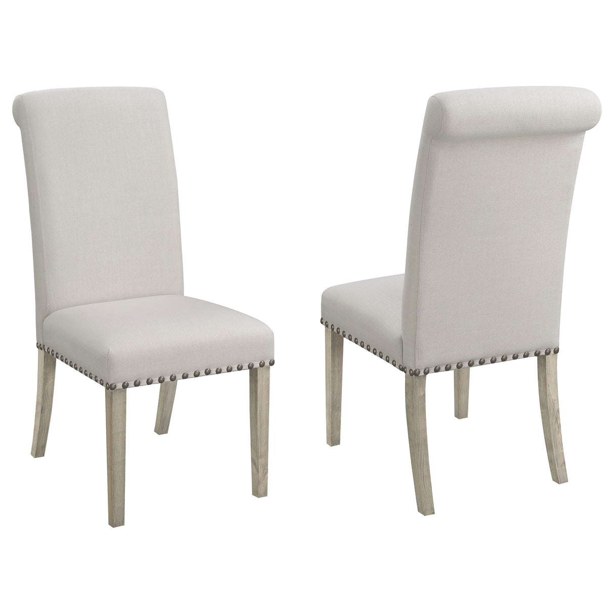 Salem Fabric Upholstered Dining Side Chair Beige (Set of 2) - Home Elegance USA
