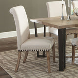 Salem Fabric Upholstered Dining Side Chair Beige (Set of 2) - Home Elegance USA