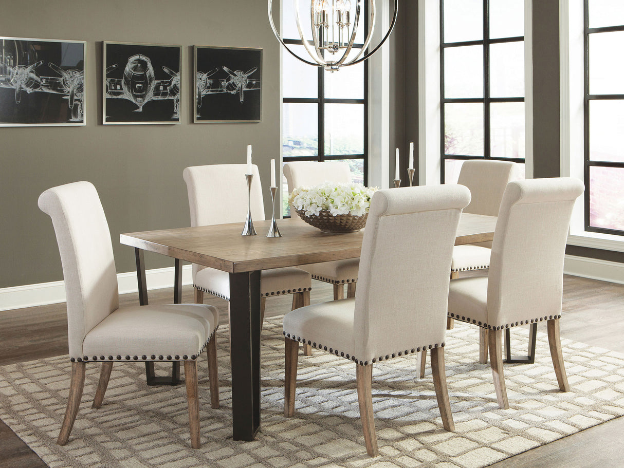 Salem Fabric Upholstered Dining Side Chair Beige (Set of 2) - Home Elegance USA